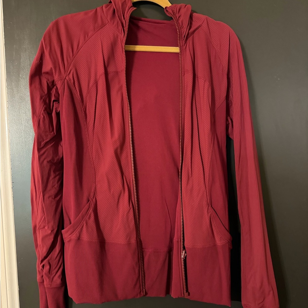 Lululemon Athletica Women's Deep Red Bomber Jacket. Size Medium